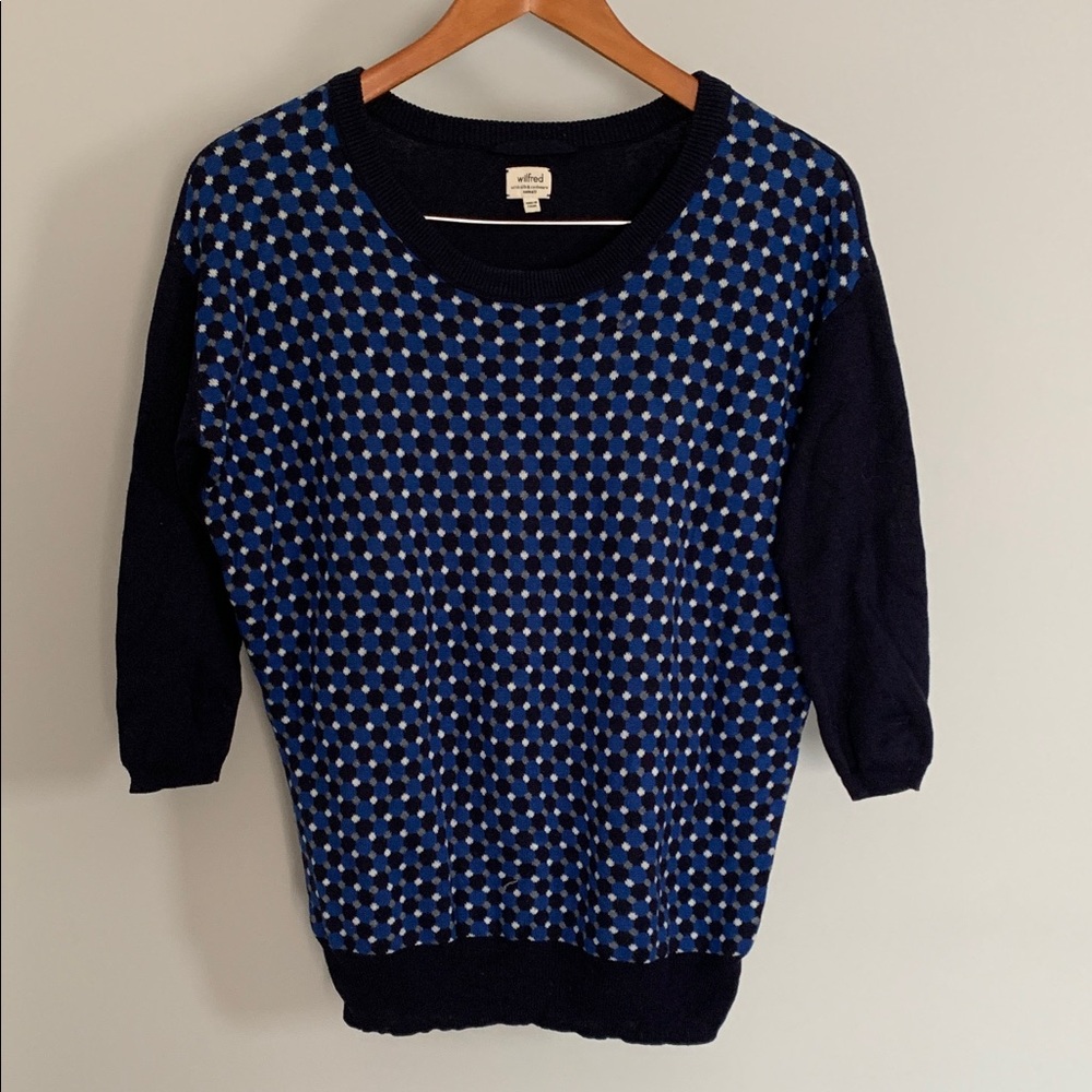 Wilfred Navy and Blue Geometric Sweater